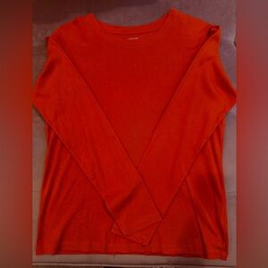 Lands' End Women's Orange Long Sleeve Tee
